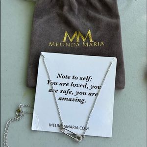 Melinda Maria Safety Pin Pendant Necklace 🧷